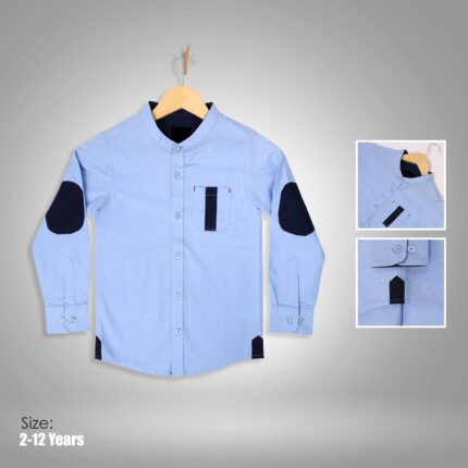 Boy's Sky Blue Long Sleeve Shirt