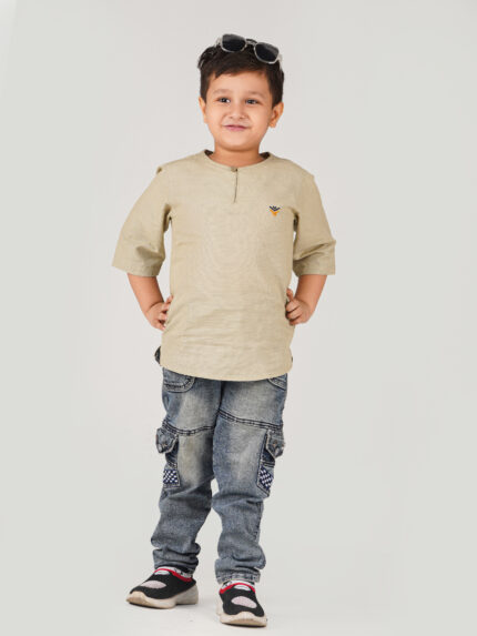 Boy's Light Olive-Stylish Katua